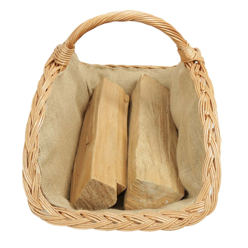 Holzkorb Kaminholzkorb Tragekorb Korb für Holz aus gesottener Weide (65x38x11/39)
