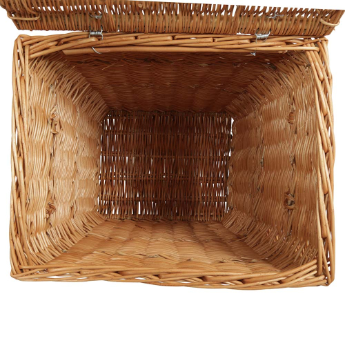 Wäschekorb gefüttert - Korb für Wäsche aus gesottener Weide (43x35x54)