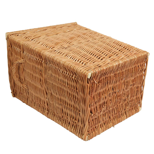 Wäschekorb gefüttert - Korb für Wäsche aus gesottener Weide (43x35x54)