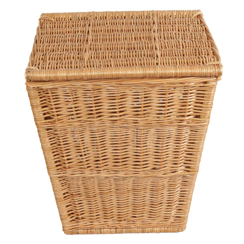 Wäschekorb gefüttert - Korb für Wäsche aus gesottener Weide (43x35x54)