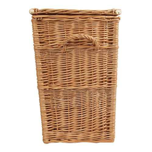 Wäschekorb gefüttert - Korb für Wäsche aus gesottener Weide (43x35x54)