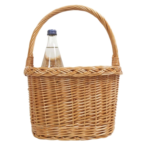 Flaschenkorb Korb für 4 Flaschen aus gesottener Weide (30x30x20/39)