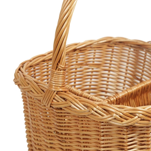 Flaschenkorb Korb für 4 Flaschen aus gesottener Weide (30x30x20/39)