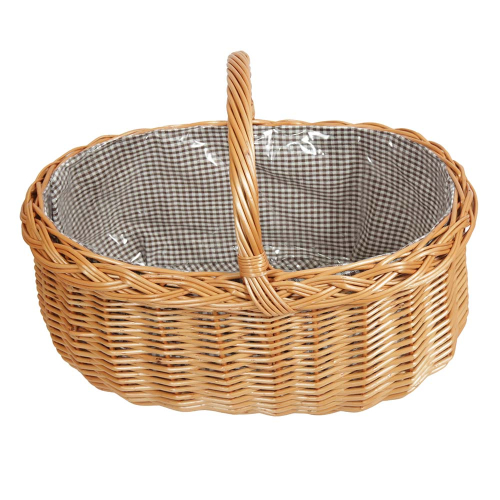Einkaufskorb Handkorb Weide Korb gefüttert (50x34x23/36)