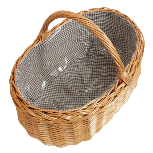 Einkaufskorb Handkorb Weide Korb gefüttert (50x34x23/36)