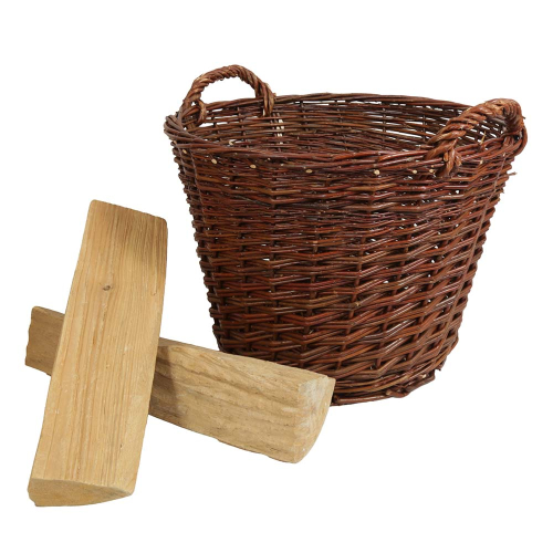 Erntekorb, Holzkorb, Tragekorb, Gartenkorb, Weide Korb (D:50cm)