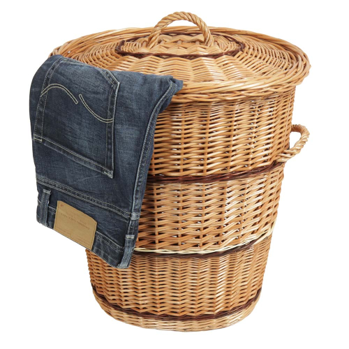 Wäschekorb, Wäschesammler - Korb für Wäsche aus gesottener Weide (45x38x50)