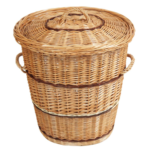 Wäschekorb, Wäschesammler - Korb für Wäsche aus gesottener Weide (45x38x50)