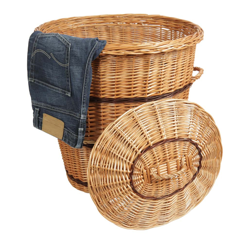 Wäschekorb, Wäschesammler - Korb für Wäsche aus gesottener Weide (55x46x57)