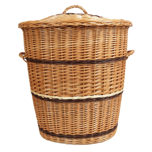 Wäschekorb, Wäschesammler - Korb für Wäsche aus gesottener Weide (55x46x57)