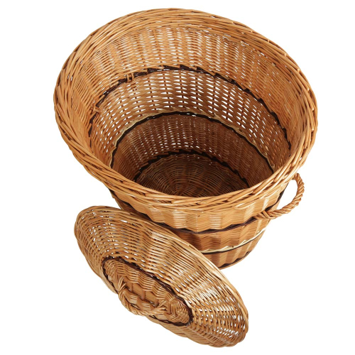 Wäschekorb, Wäschesammler - Korb für Wäsche aus gesottener Weide (55x46x57)