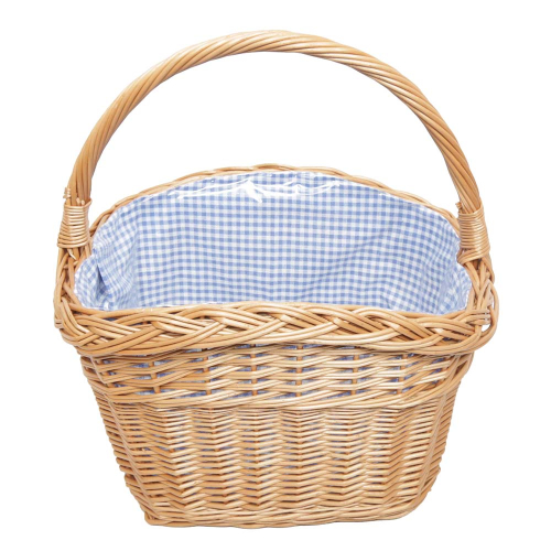 Einkaufskorb Fahrradkorb Handkorb Weide Korb gefüttert (40x29x23/43)