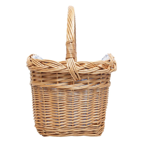 Einkaufskorb Fahrradkorb Handkorb Weide Korb gefüttert (40x29x23/43)