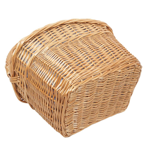 Einkaufskorb Fahrradkorb Handkorb Weide Korb gefüttert (40x29x23/43)