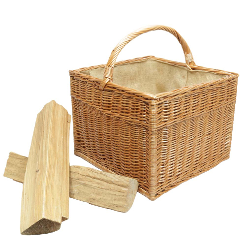 Holzkorb Kaminholzkorb Tragekorb Korb für Holz aus Weide (45x45x35/50)