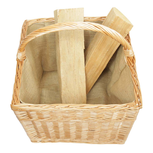 Holzkorb Kaminholzkorb Tragekorb Korb für Holz aus Weide (45x45x35/50)