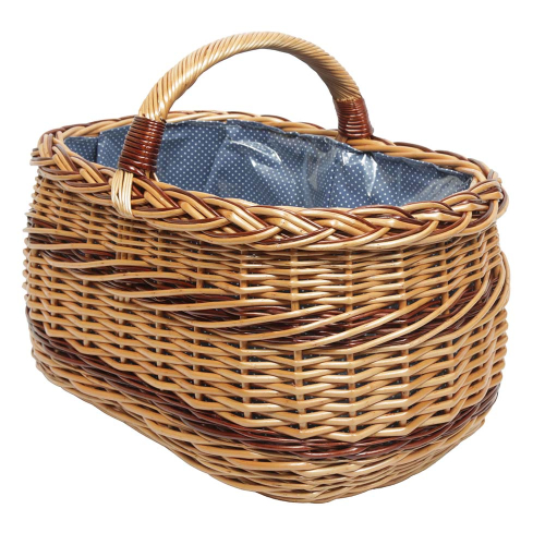Einkaufskorb Handkorb Weide Korb gefüttert (51x34x25/37)