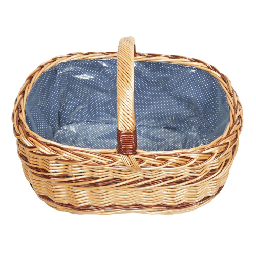 Einkaufskorb Handkorb Weide Korb gefüttert (51x34x25/37)