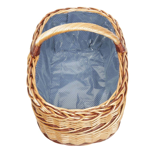 Einkaufskorb Handkorb Weide Korb gefüttert (51x34x25/37)