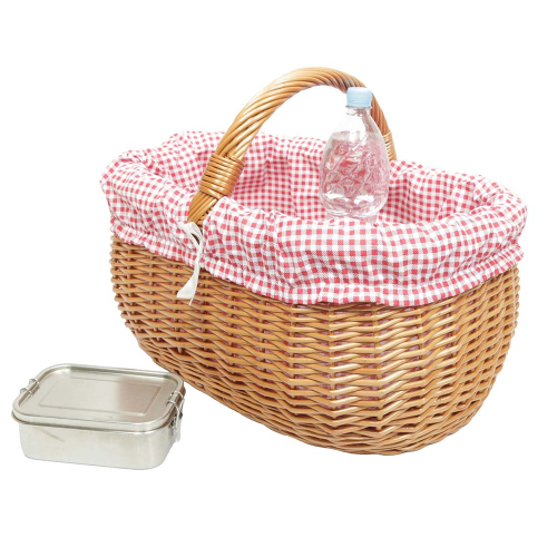 Einkaufskorb Handkorb Weide Korb gefüttert (52x36x26/37)
