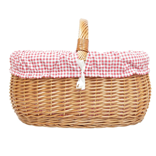 Einkaufskorb Handkorb Weide Korb gefüttert (52x36x26/37)