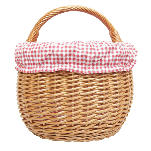 Einkaufskorb Handkorb Weide Korb gefüttert (52x36x26/37)