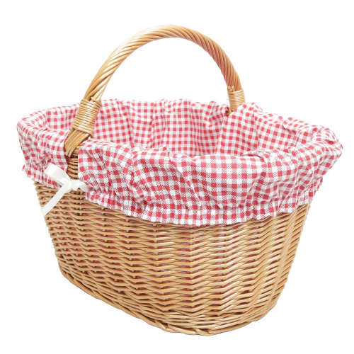 Einkaufskorb Handkorb Weide Korb gefüttert (45x32x23/36)