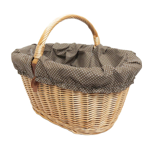 Einkaufskorb Handkorb Weide Korb gefüttert (45x32x23/36)