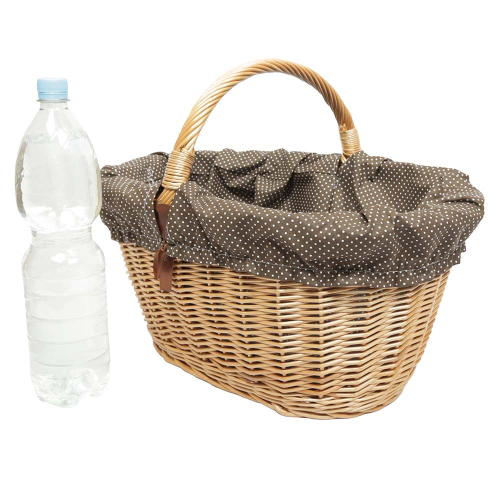 Einkaufskorb Handkorb Weide Korb gefüttert (45x32x23/36)