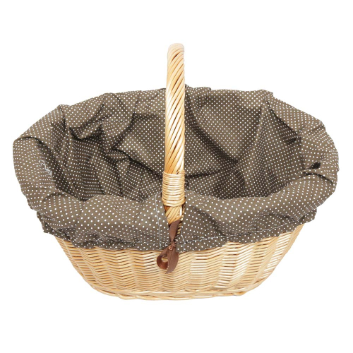 Einkaufskorb Handkorb Weide Korb gefüttert (45x32x23/36)