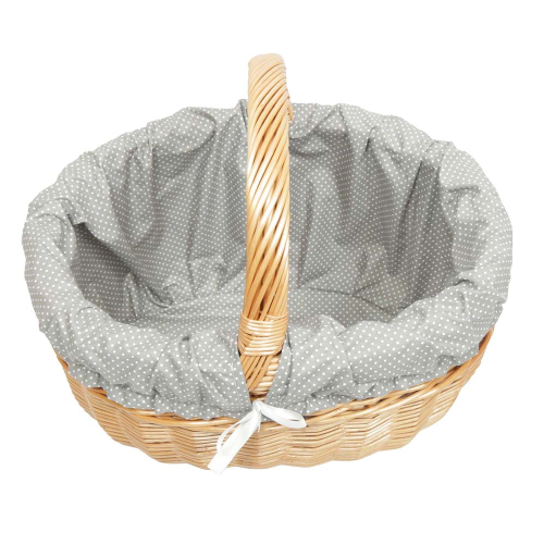 Einkaufskorb mit herausnehmbaren Stofffutter - handgefertigt und stabil (44x35x24/38)