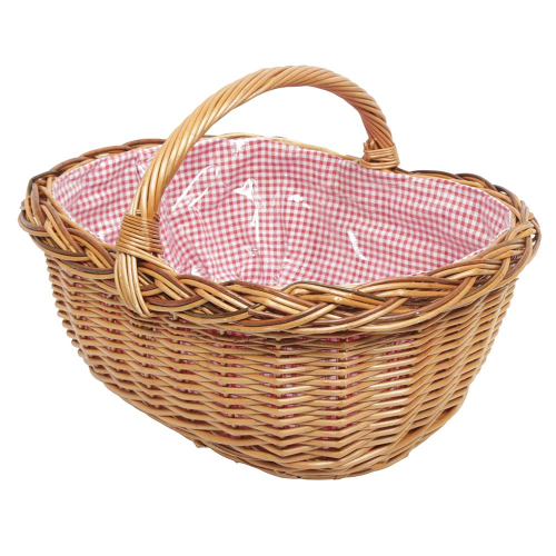 Einkaufskorb Handkorb Weide Korb gefüttert (51x40x22/34)