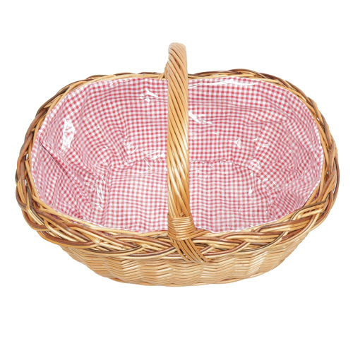 Einkaufskorb Handkorb Weide Korb gefüttert (51x40x22/34)