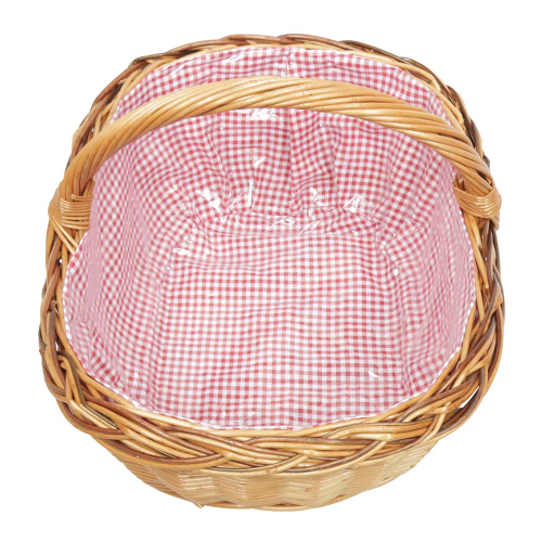 Einkaufskorb Handkorb Weide Korb gefüttert (51x40x22/34)