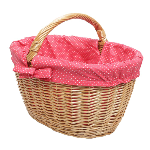 Einkaufskorb Handkorb Weide Korb gefüttert (45x32x23/34)