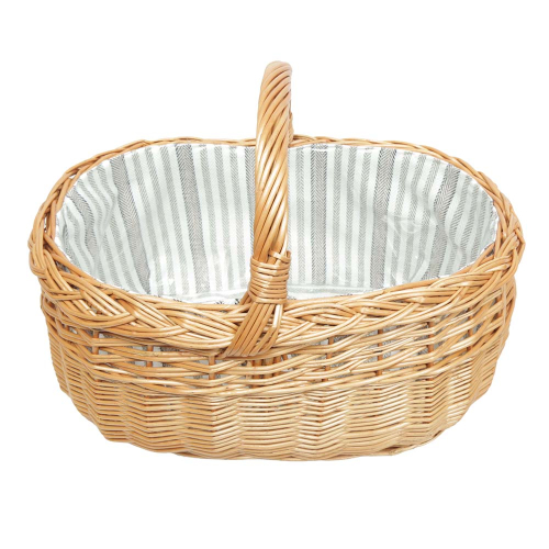 Einkaufskorb Handkorb Weide Korb gefüttert (48x33x23/36)