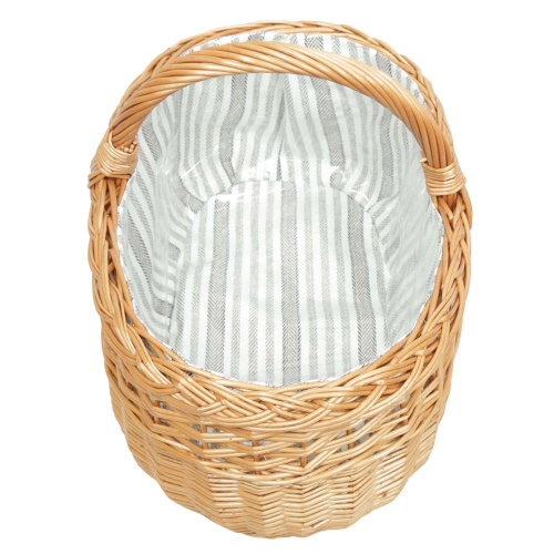 Einkaufskorb Handkorb Weide Korb gefüttert (48x33x23/36)