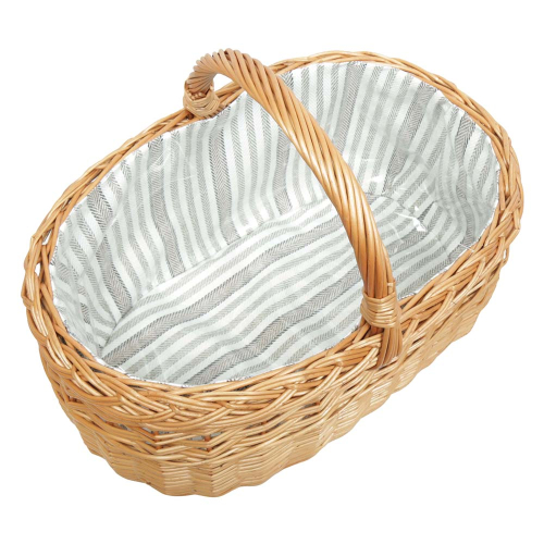 Einkaufskorb Handkorb Weide Korb gefüttert (48x33x23/36)