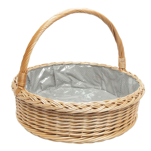 Tablett, Korbtablett aus Weide, Trage Tablett geflochten (D:48cm)