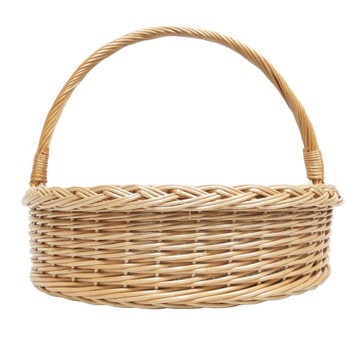 Tablett, Korbtablett aus Weide, Trage Tablett geflochten (D:48cm)
