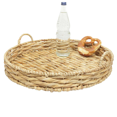 Geflochtenes Tablett Wasserhyazinthe – dekorativ & vielseitig (D:50)