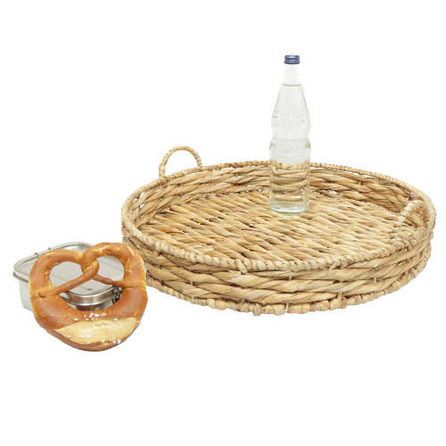 Geflochtenes Tablett Wasserhyazinthe – dekorativ & vielseitig (D:50)