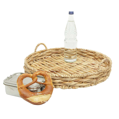 Geflochtenes Tablett Wasserhyazinthe – dekorativ & vielseitig (D:45)