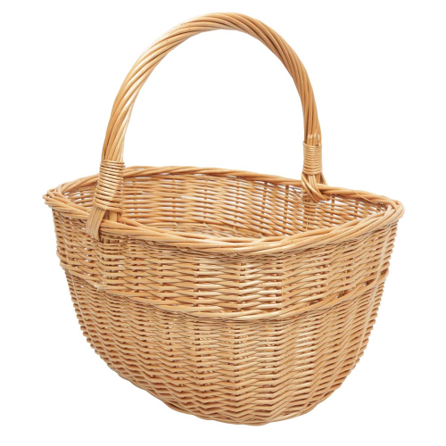 Kleiner Handkorb, Kinderkorb, Pilzkorb aus Weide ungefüttert (40x33x22/42)