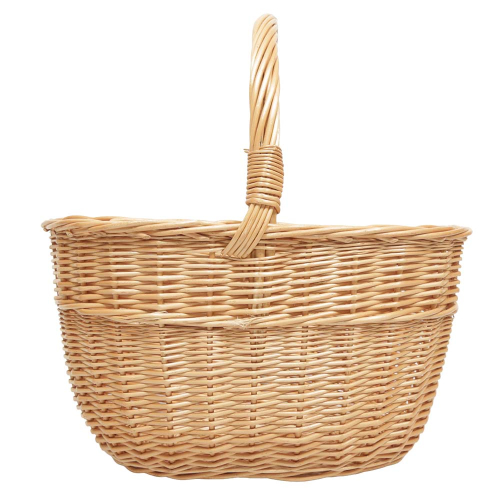 Kleiner Handkorb, Kinderkorb, Pilzkorb aus Weide ungefüttert (40x33x22/42)
