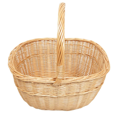 Kleiner Handkorb, Kinderkorb, Pilzkorb aus Weide ungefüttert (40x33x22/42)