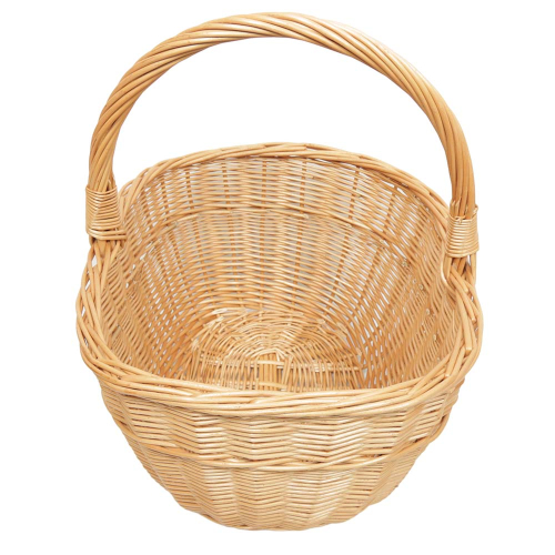 Kleiner Handkorb, Kinderkorb, Pilzkorb aus Weide ungefüttert (40x33x22/42)