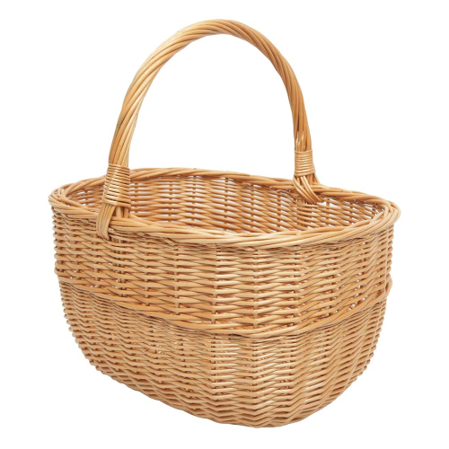 Kleiner Handkorb, Kinderkorb, Pilzkorb aus Weide ungefüttert (34x28x20/37)
