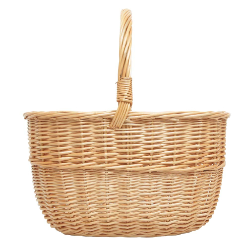 Kleiner Handkorb, Kinderkorb, Pilzkorb aus Weide ungefüttert (34x28x20/37)