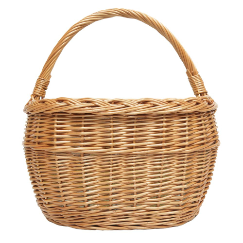 Einkaufskorb Handkorb Längshenkel Weide Korb gefüttert (40x26x26/40)